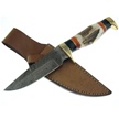 CCN-38722 DAMASCUS STAG CARIBOU (1PC) [Trophy Stag • Fixed Blades & Hunters • Bowies]