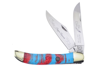 5.25" Michael Prater Hen + Rooster Canyon Turquoise Folding Hunter