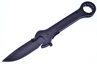 5" Black Stainless Steel Wrench Knife