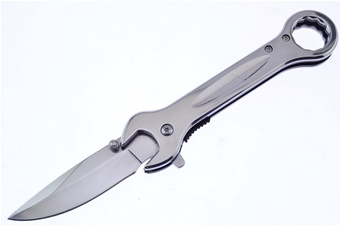 5" Silver Stainless Steel Wrench Knife