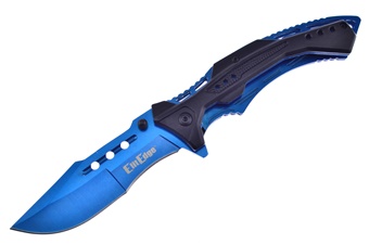 4.5" Black Aluminum Tactical w/Blue Blade