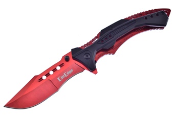 4.5" Black Aluminum Tactical w/Red Blade