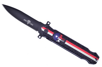 4.5" Black/Red/White Punisher Tactical