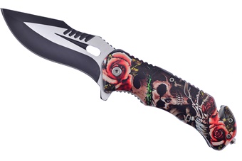 4.75" Abs 3d Rose Skull Folder