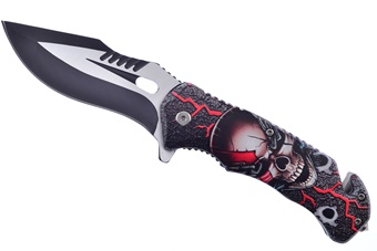 4.75" Abs Red 3d Skull Folder