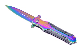 4.75" Rainbow Dagger Black Marble