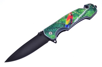 5" 3d Parrot Handle Rescue Knife