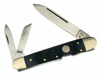 Lockback Whittler Black Jigbone 4"