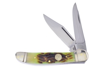 3.75" Antique Green Bone 2-Blade