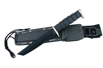 12" Black Combat Fighter w/Sheath