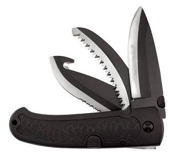 5" Black Grizzly Skinner 3 Blade Tactical