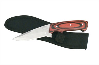 9" Red/Black Wood Bowie w/Sheath