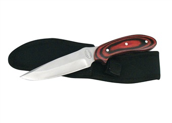 9" Red/Black Wood Hunter w/Sheath