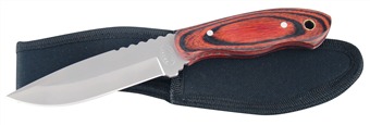 9" Red/Black Wood Hunter w/Sheath