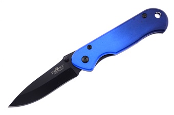 3.5" Blue Black Aluminum Non Assisted
