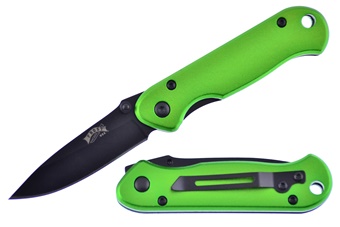 3.5" Green Stainless Steel Tactical Folder