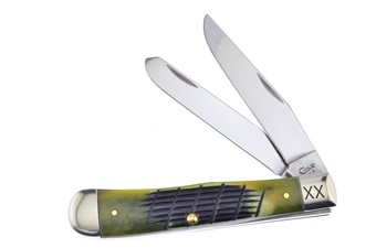 4.125" Case Olive Green Jigged Bone Trapper