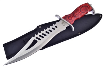 16.5" Red Pakkawood Bowie w/Sheath