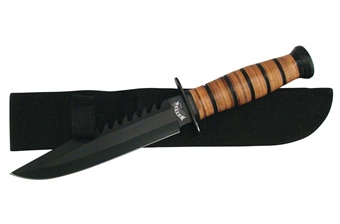 12" Leather Survival Bowie w/Sheath