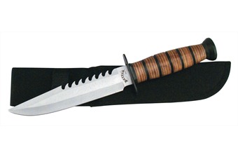 12" Leather Handle Suvival Bowie w/Sheath