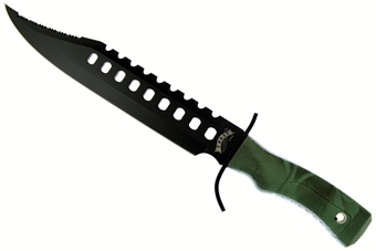 17.5" Green Camo Bowie w/Sheath