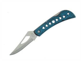 3 7/8" Light Blue/Black Lockback Folder