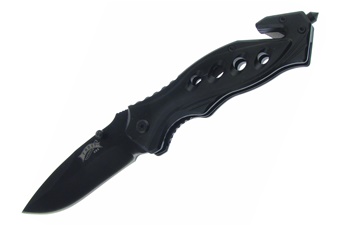 4.5" Black Aluminum Tactical Folder