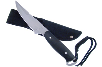 9" Silver Fox Black Pakkawood w/Sheath