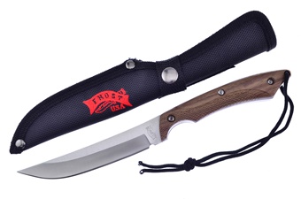 9" Walnut Wood Skinner w/Nylon Sheath