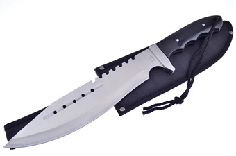 16" Black Pakkawood Combat Dagger w/Sheath