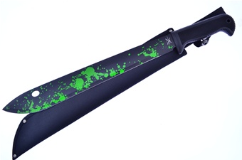22" Black Splatter Blade Machete w/Sheath