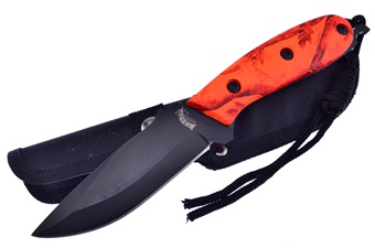 9" Orange Camo Composite Bowie w/Sheath