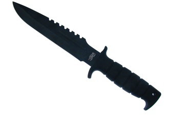 12" Black Composite Bowie w/Sheath