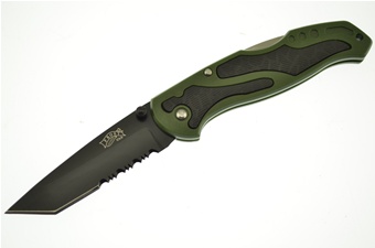 3.5" Black/Green Aluminum Tanto Folder