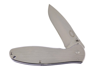 4.5" Silver Stainless Steel Tactical Folder