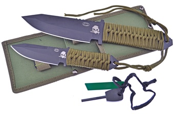 10.75"/7.25" Cord Wrapped Bowie Set