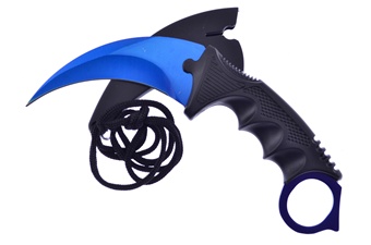 7.5" Blue Karambit Abs w/ Sheath