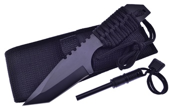 7.5" Black Firestarter Camp Knife