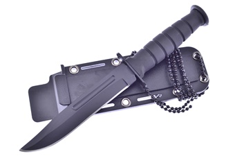 6" Black Rubberized Neck Knife