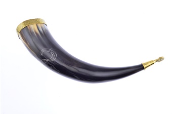 Ox Horn Horse Engraved (1pc)