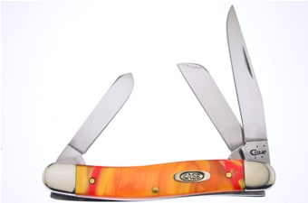 3.625" Case Orange Pearl Kirinite Medium Stockman