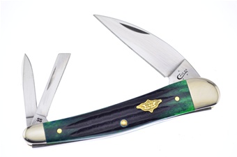 4" Case Hunter Green Second Cut Bone Seahorse Whittler