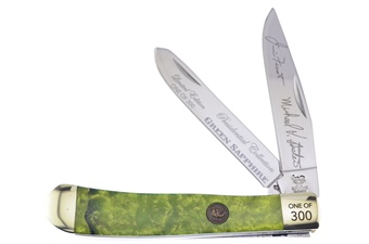 4.25" Michael Prater Old Timer Green Sapphire Trapper