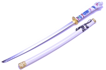 42.5" White Composite Dragon Head Katana