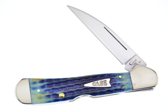 4.25" Case Burnt Indigo Bone Copperlock