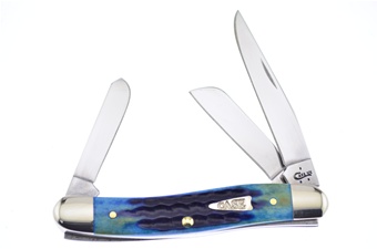 3.625" Case Burnt Indigo Bone Stockman