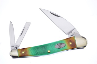 4" Case Clover Sawcut Bone Seahorse Whittler