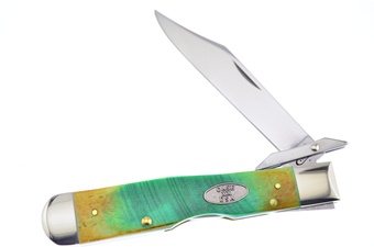 4 3/8" Case Clover Sawcut Bone Cheetah