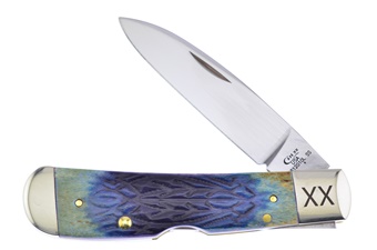 4.125" Case Burnt Purple Jigged Bone Tribal Lock