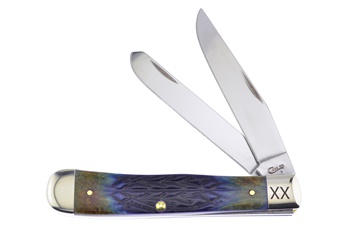 4.125" Case Burnt Purple Jigged Bone Trapper